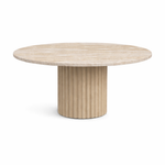 تحميل الصورة إلى عارض المعرض، The Marx Dining Table with Marble Top and Fluted Microplaster Legs
