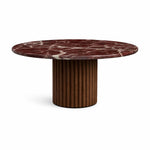 تحميل الصورة إلى عارض المعرض، The Marx Dining Table with Marble Top and Fluted Wooden Leg