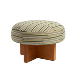 تحميل الصورة إلى عارض المعرض، The Ronin Ottoman Stool - Modern Upholstered Footrest with Solid Wood Base