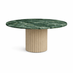 تحميل الصورة إلى عارض المعرض، The Marx Dining Table with Marble Top and Fluted Microplaster Legs