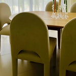 تحميل الصورة إلى عارض المعرض، Elegant fabric dining chair with soft upholstery, perfect for adding comfort to long dining sessions.
