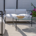 تحميل الصورة إلى عارض المعرض، Luxury outdoor sofa set with The Dexter Two Seater in a cozy garden setup