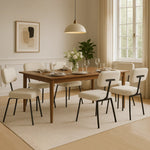 تحميل الصورة إلى عارض المعرض، Polar fabric chair paired with a polished dining table, creating a cozy yet stylish dining environment.