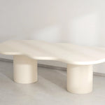 تحميل الصورة إلى عارض المعرض، The Victoria microplaster dining table styled with elegant chairs, perfect for modern homes.
