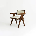 تحميل الصورة إلى عارض المعرض، The Pierre dining chair with a sturdy wood frame, designed for both comfort and style.