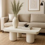 تحميل الصورة إلى عارض المعرض، A cozy living space featuring The Berta Coffee Table, offering a small white coffee table solution with style.