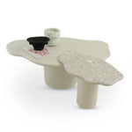 تحميل الصورة إلى عارض المعرض، Set of two white marble top coffee tables with nesting design, The Elon offers space-saving solutions without compromising on style