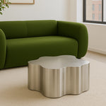 تحميل الصورة إلى عارض المعرض، In a stylish living room, this modern steel coffee table serves as a functional and eye-catching centerpiece.