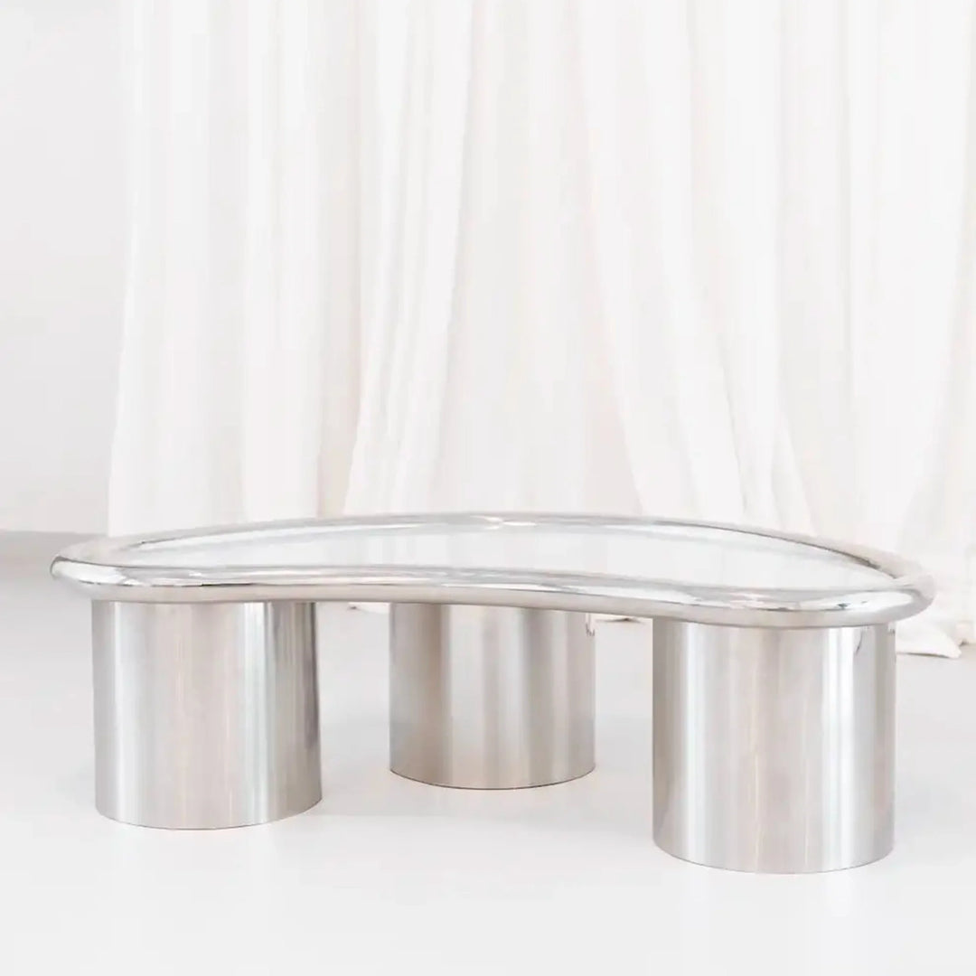 The Willow coffee Table in Chrome and Glass - Large