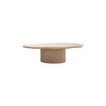 تحميل الصورة إلى عارض المعرض، The Jamie Coffee Table in a clean white-on-white space, showcasing subtle textures and airy design – a minimalist round coffee table UAE modernists will adore.