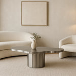 تحميل الصورة إلى عارض المعرض، Brushed stainless steel Jamie Coffee Table adds a touch of luxury to your home décor, perfect for any contemporary living room.