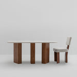 تحميل الصورة إلى عارض المعرض، The Curtis Dining Table in Marble and Wood
