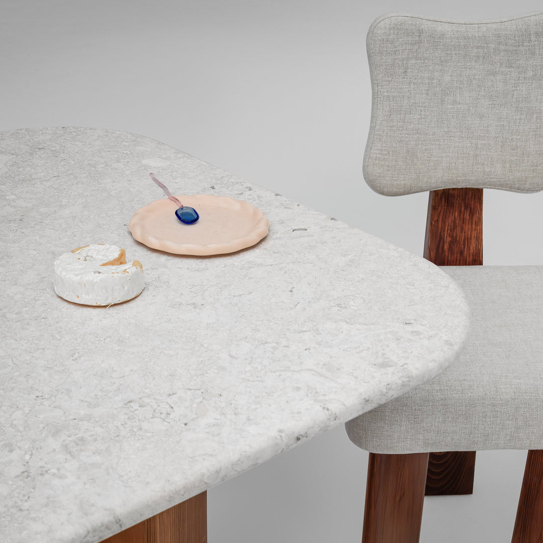 The Curtis Dining Table in Marble and Wood