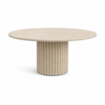 تحميل الصورة إلى عارض المعرض، The Marx Microplaster Dining Table with Fluted Legs