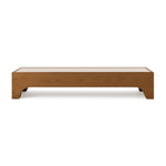 تحميل الصورة إلى عارض المعرض، Low square wood coffee table, The Noah, featuring a sleek design with warm wood tones and marble inlay, perfect for contemporary spaces.