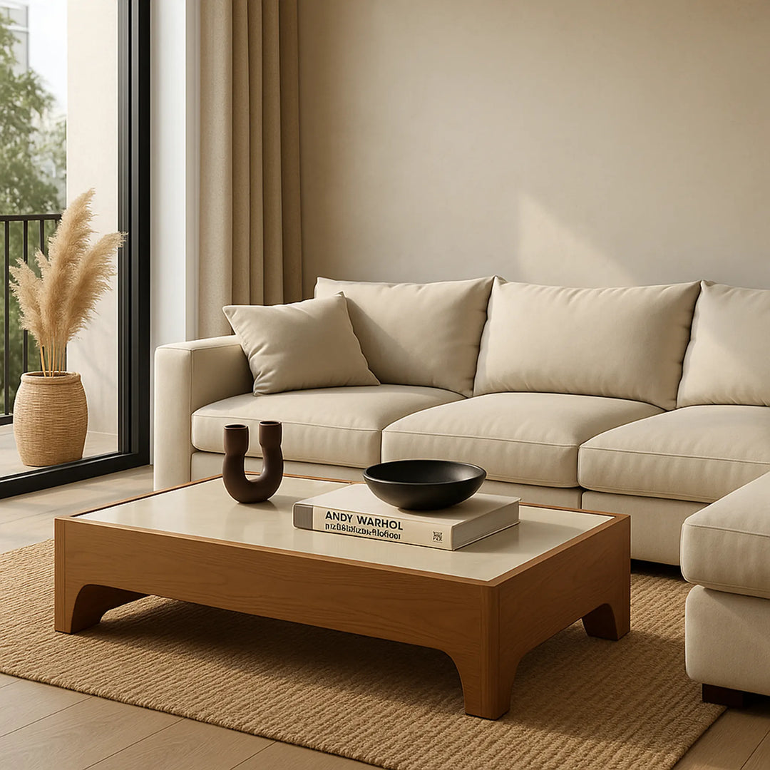 Lifestyle Images with The Noah Low Coffee Table in a cozy living room setting