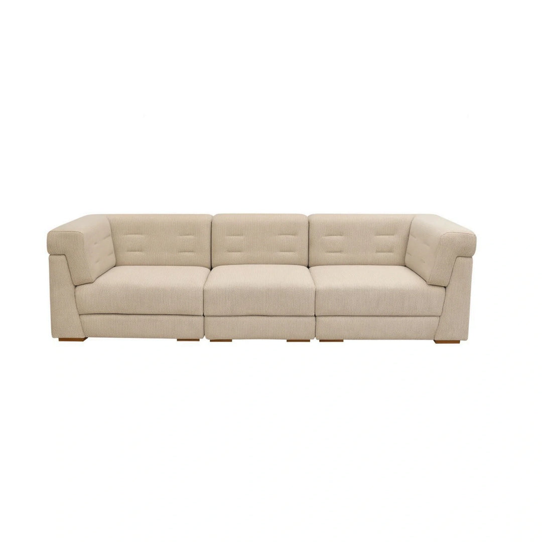 Modern Outdoor Patio Sofa - Deep Cushion Seating with Solid Wood Frame & Steel Legs