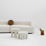 تحميل الصورة إلى عارض المعرض، Textured surface detail of modern microplaster coffee table, cozy interior view