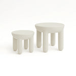 تحميل الصورة إلى عارض المعرض، Contemporary round coffee table in soft cream tone, white background