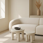 تحميل الصورة إلى عارض المعرض، In a bright, airy living room, The Signe Coffee Table (Medium) adds modern elegance with its white round design.
