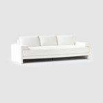تحميل الصورة إلى عارض المعرض، The Sylvia modern white sofa with seamless texture, highlighted on a grey backdrop for contrast.