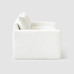 تحميل الصورة إلى عارض المعرض، Contemporary modern white sofa crafted with smooth, seamless upholstery for modern living.