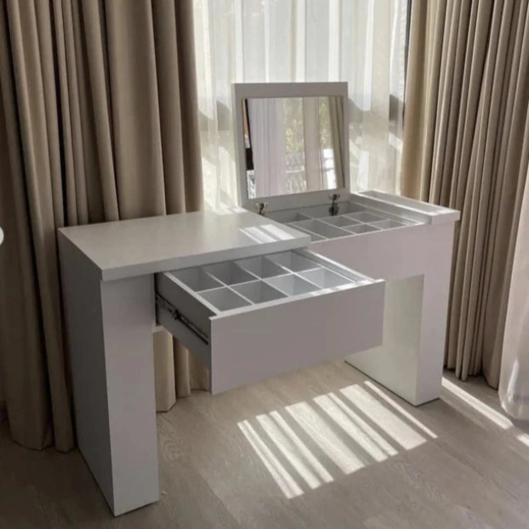 The Marilyn Vanity Table with mirror V2 life style view