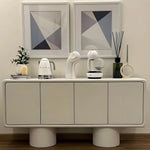 تحميل الصورة إلى عارض المعرض، The Barb living room sideboard cabinet styled with modern decor, adding elegance to any space.