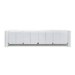 تحميل الصورة إلى عارض المعرض، The Dustin white TV stand, a versatile piece for any home entertainment setup.