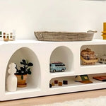 تحميل الصورة إلى عارض المعرض، Practical and stylish TV cabinet with toy storage, ideal for families with young children.