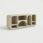تحميل الصورة إلى عارض المعرض، The Eden TV storage unit with doors showcased in a neutral setting, ideal for living rooms.