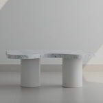 تحميل الصورة إلى عارض المعرض، The Eliza Coffee Table’s white marble top, offering timeless style and sophistication for UAE homes.