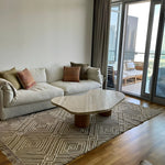تحميل الصورة إلى عارض المعرض، The Eliza Coffee Table with a white marble top, showcasing sophistication in a beautifully styled UAE living room.