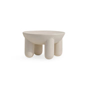 The Signe Coffee Table (Medium) features a sleek white round design, perfect for modern living spaces.