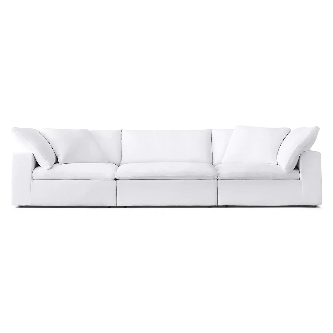 The Avis Feather Cloud Sofa - 3 Sections Modular Sectional with Plush Feather Cushions