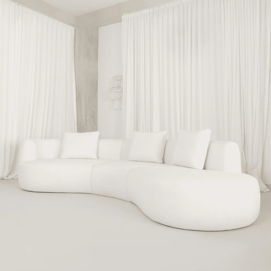 The Eddy Curve Sofa - Modern Curved 3-Seater Sofa with Plush Upholstery