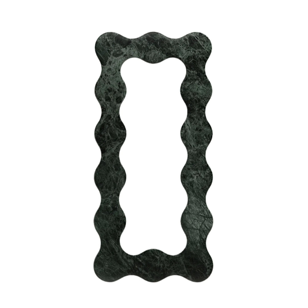 The Fern Mirror in Verde Marble