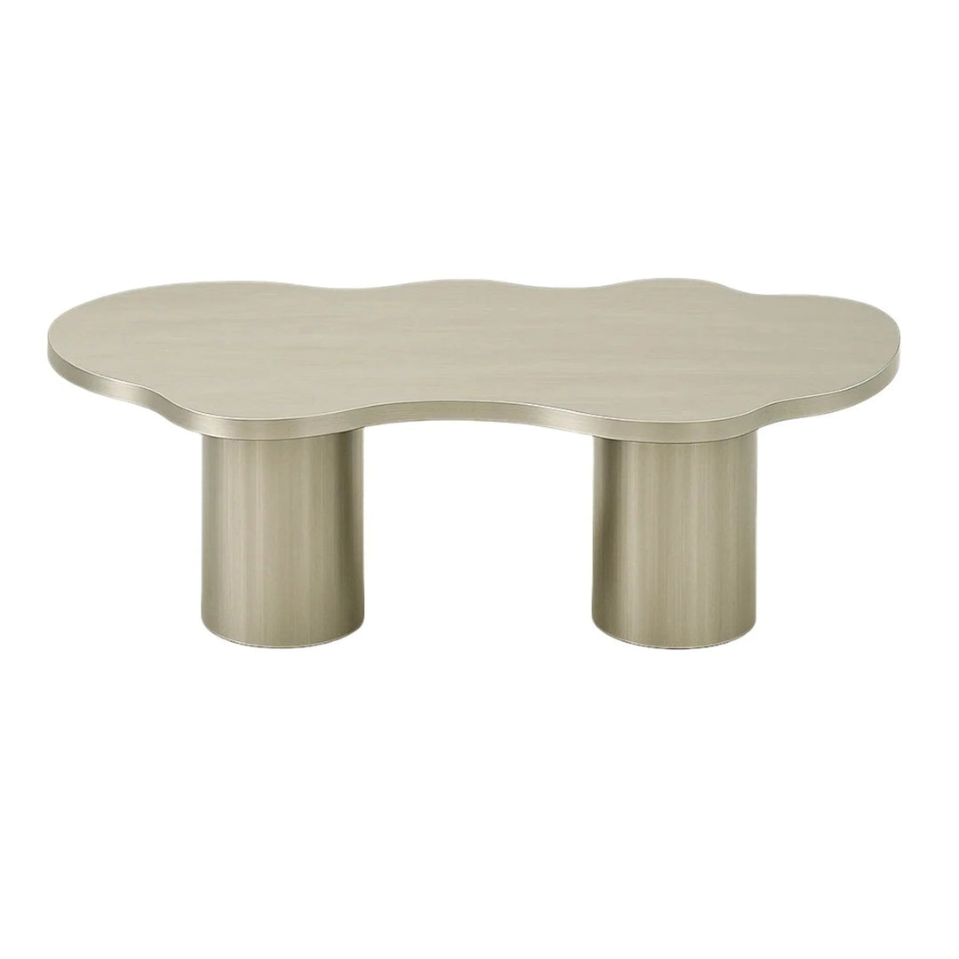 The Victoria Curvy Dining Table in Stainless Steel