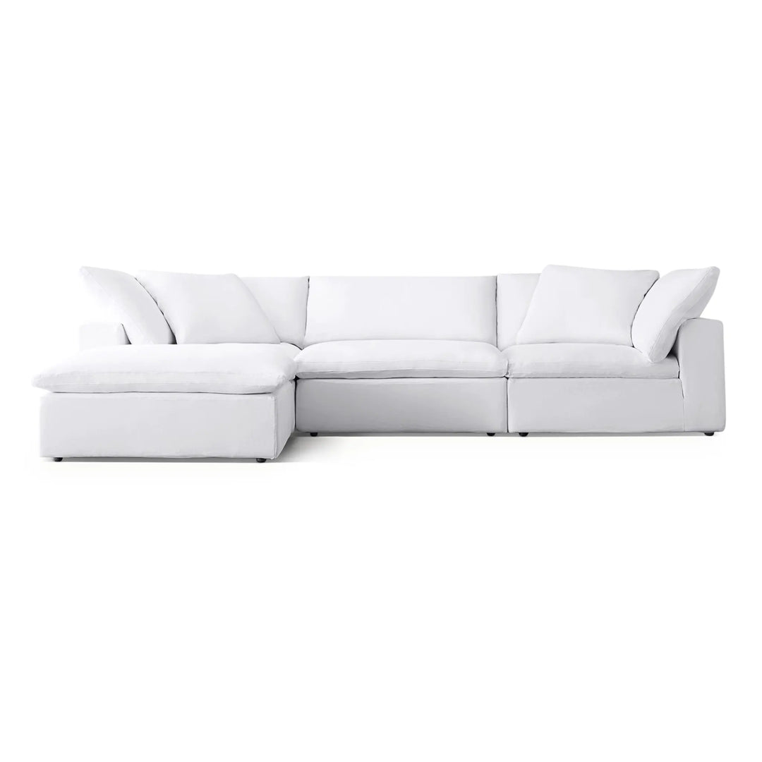 The Avis Sectional Sofa - Modern L-Shape Sofa with Ottoman & Deep Seating