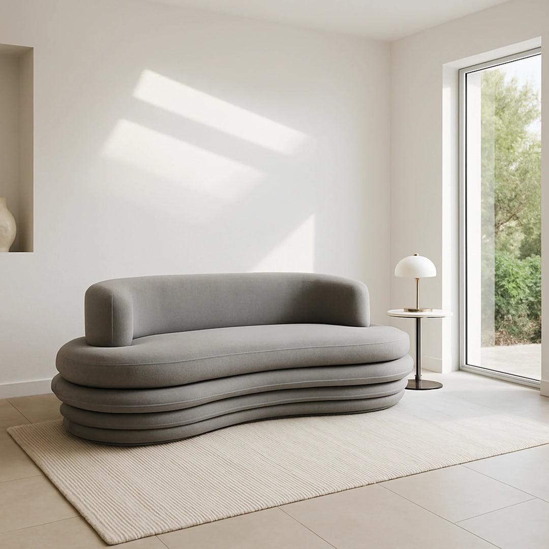 The Delailah Sofa - Upholstered Fabric Sofa with Feather-Blend Cushions