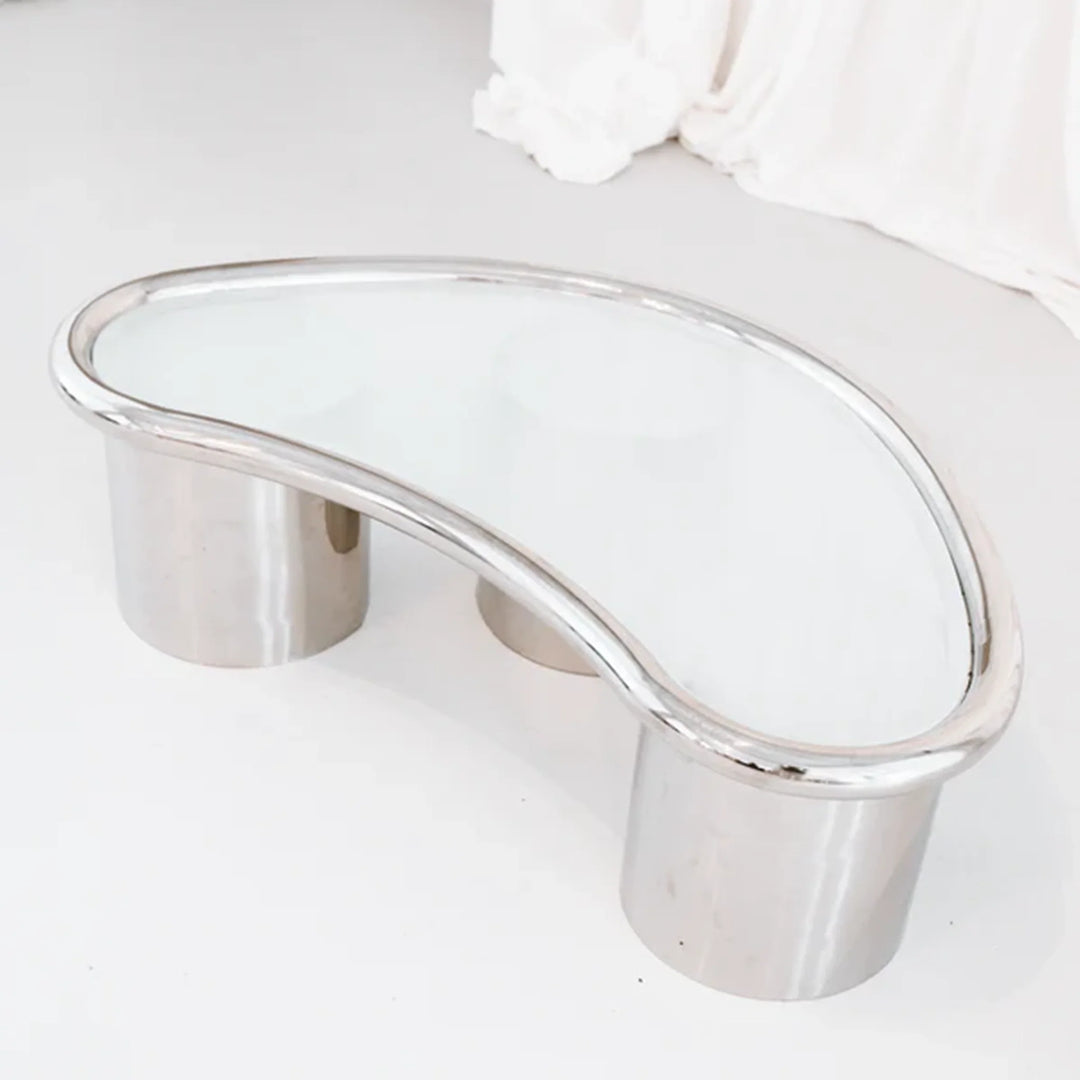 The Willow coffee Table in Chrome and Glass - Large