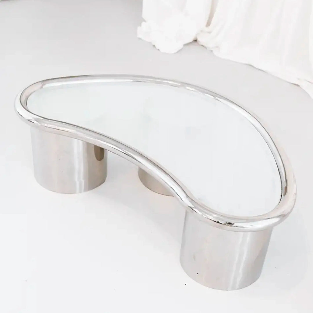 The Willow coffee Table in Chrome and Glass - Large