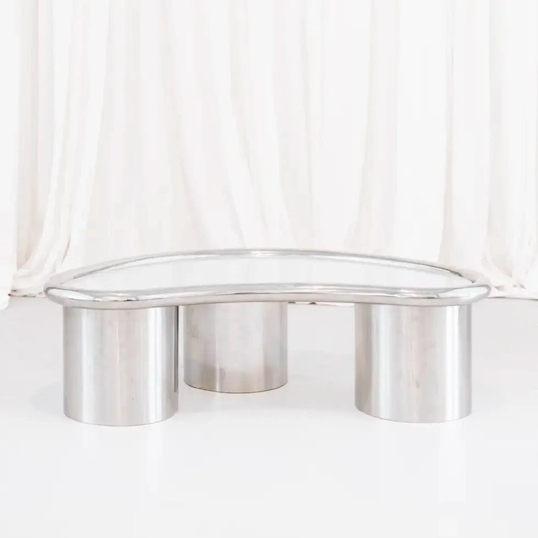 The Willow coffee Table in Chrome and Glass - Large
