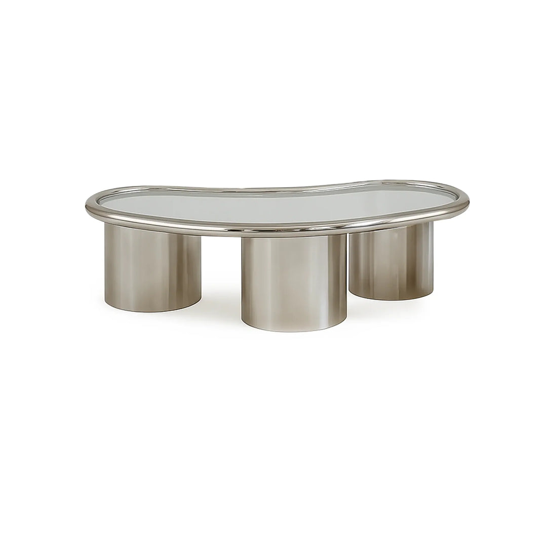The Willow coffee Table in Chrome and Glass - Large
