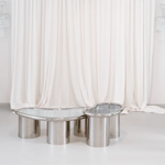 تحميل الصورة إلى عارض المعرض، The Willow coffee Table in Chrome and Glass - Large