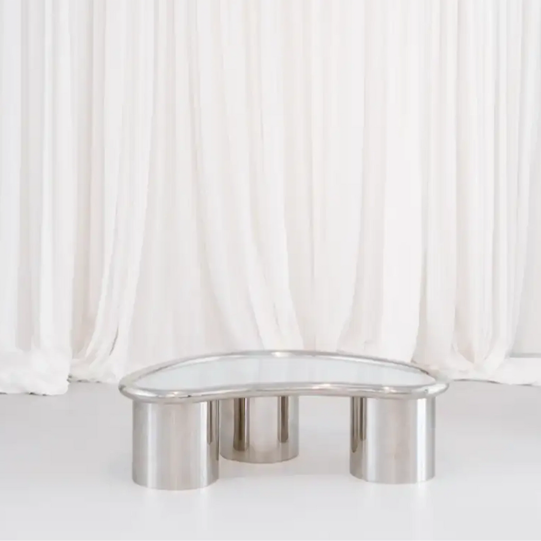 The Willow coffee Table in Chrome and Glass - Large