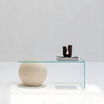 تحميل الصورة إلى عارض المعرض، Yoon Coffee Table with clear glass top, a modern statement piece perfect for stylish interiors.