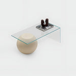 تحميل الصورة إلى عارض المعرض، Yoon Coffee Table with clear glass top, a modern statement piece perfect for stylish interiors.