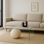 تحميل الصورة إلى عارض المعرض، The Yoon Glass Coffee Table adds sophistication to your living room, blending with your modern furniture.