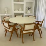 تحميل الصورة إلى عارض المعرض، Classic wood frame dining chair, perfect for adding sophistication to your dining space.